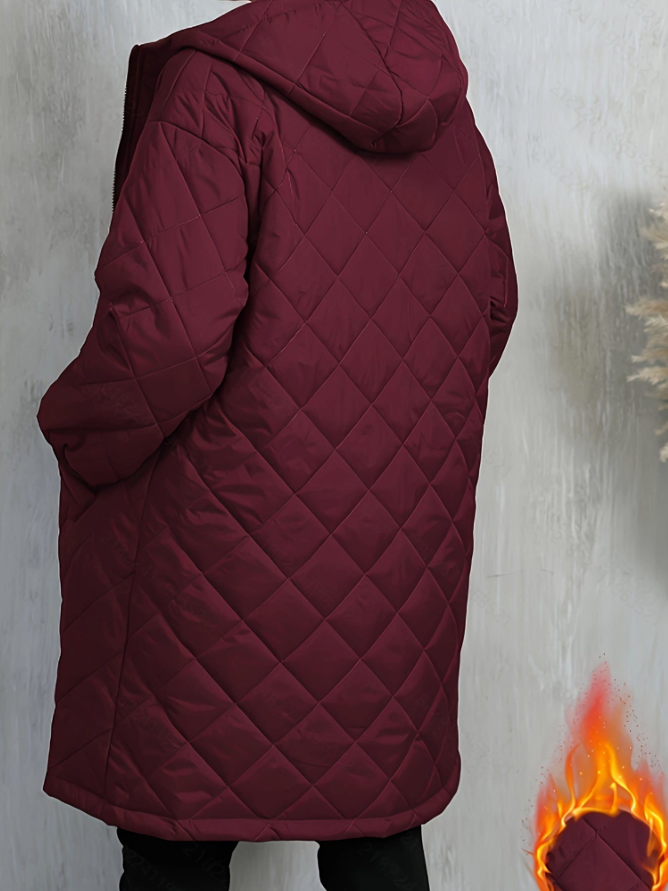 Quiltad jacka dam – elegant lila med huva & dragkedja