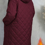 Quiltad jacka dam – elegant lila med huva & dragkedja