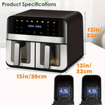 DubblaFritös™ – 9L Luftfritös med Touch och Timer