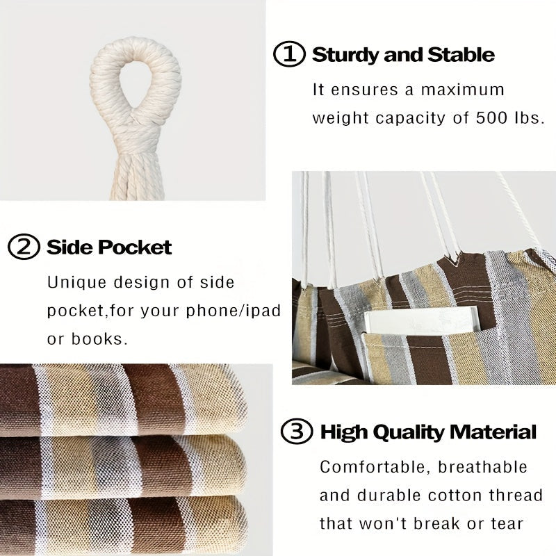 Hängmatta Stol med Kuddar och Canvas Förvaring