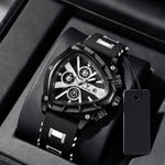 Klocka Tobias (herrklocka i guldfärg med kronograf & svart silikonarmband)