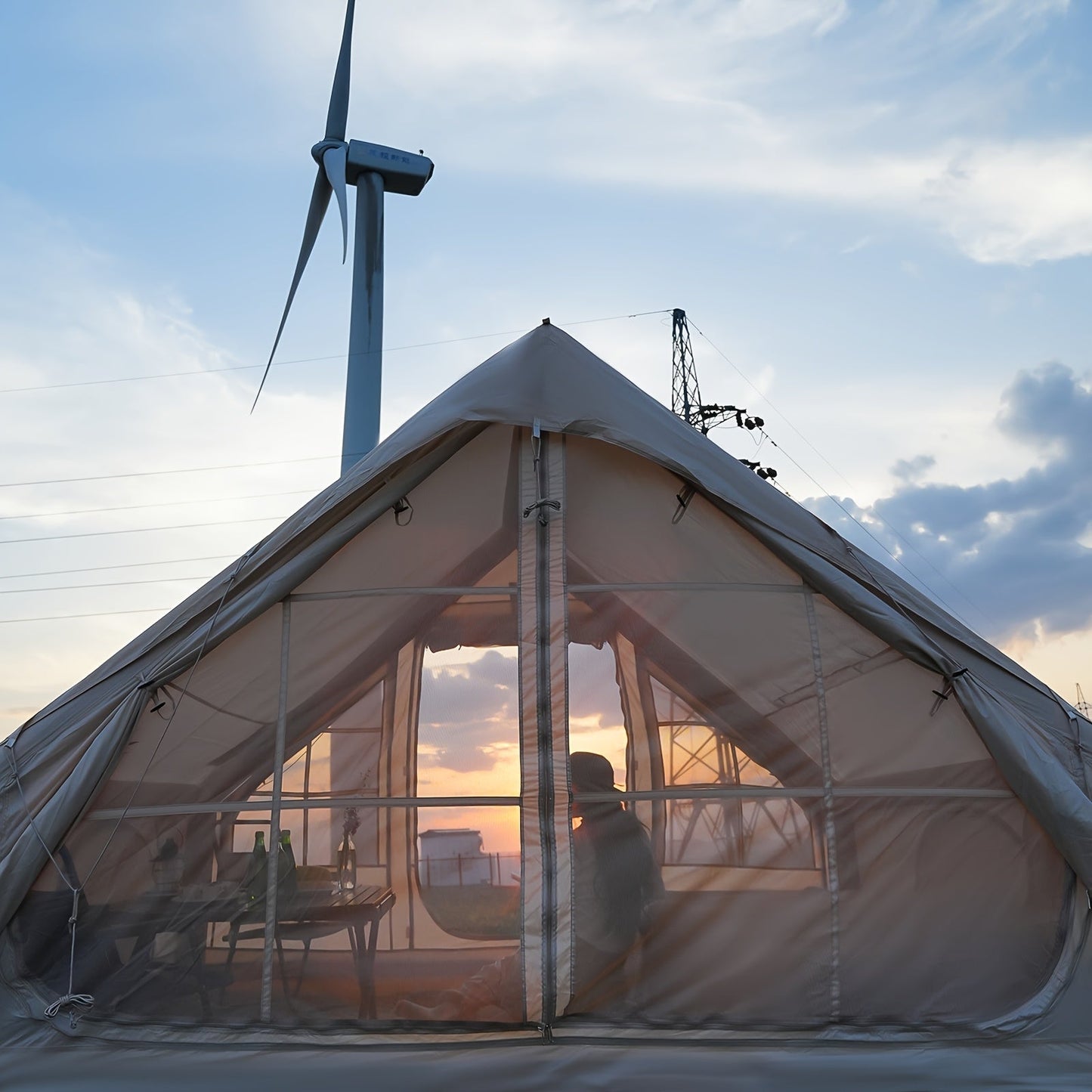 Uppblåsbart tält 8–10 personer – 4-säsongs glampingtält
