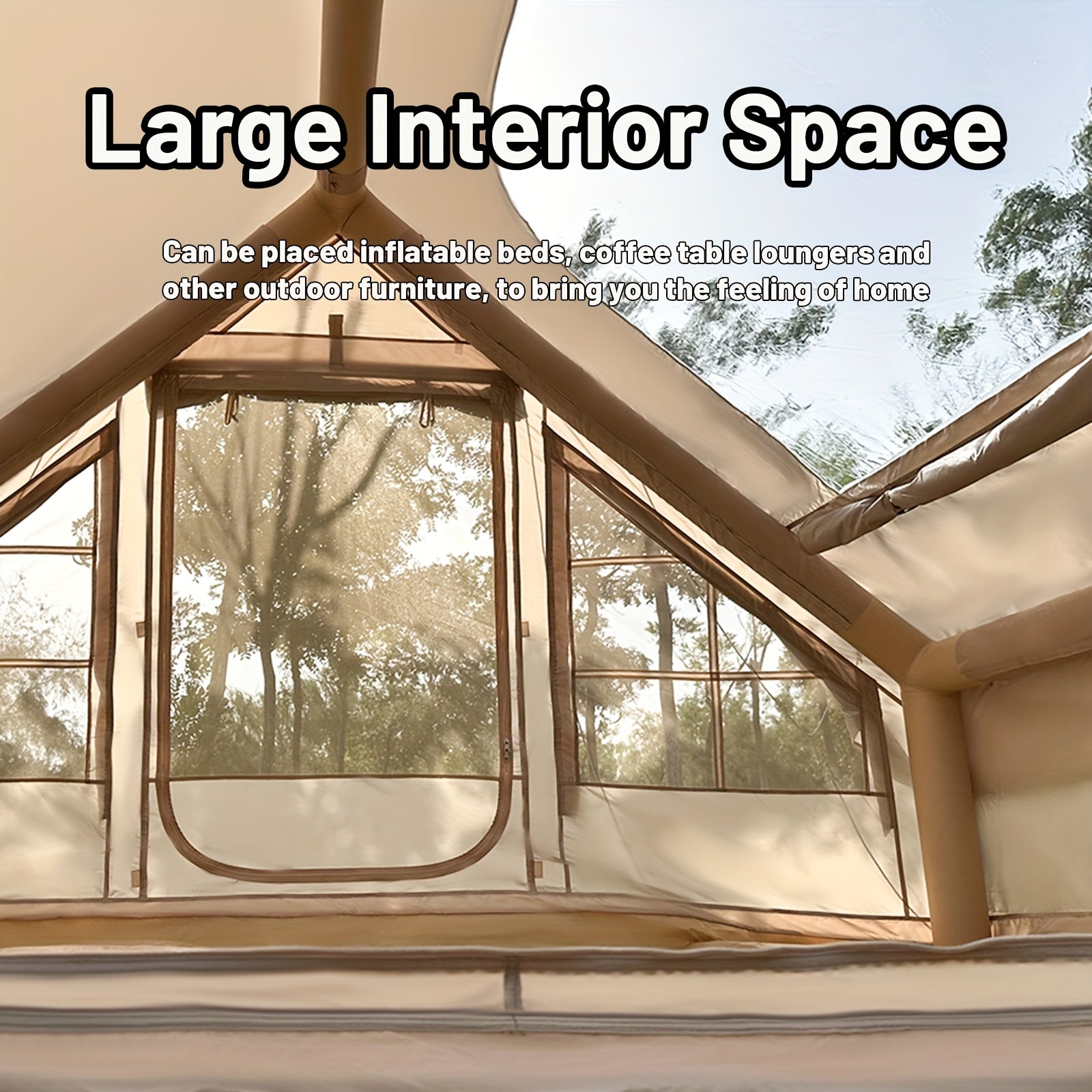 Uppblåsbart tält 6 personer – lätt campingtält med snabb montering