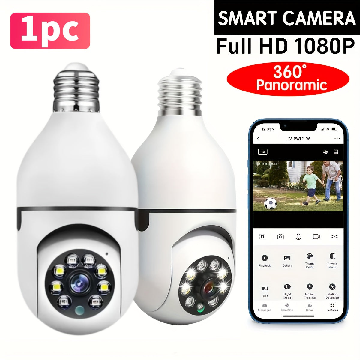 SmartCam360™ – WiFi Övervakningskamera med Röst