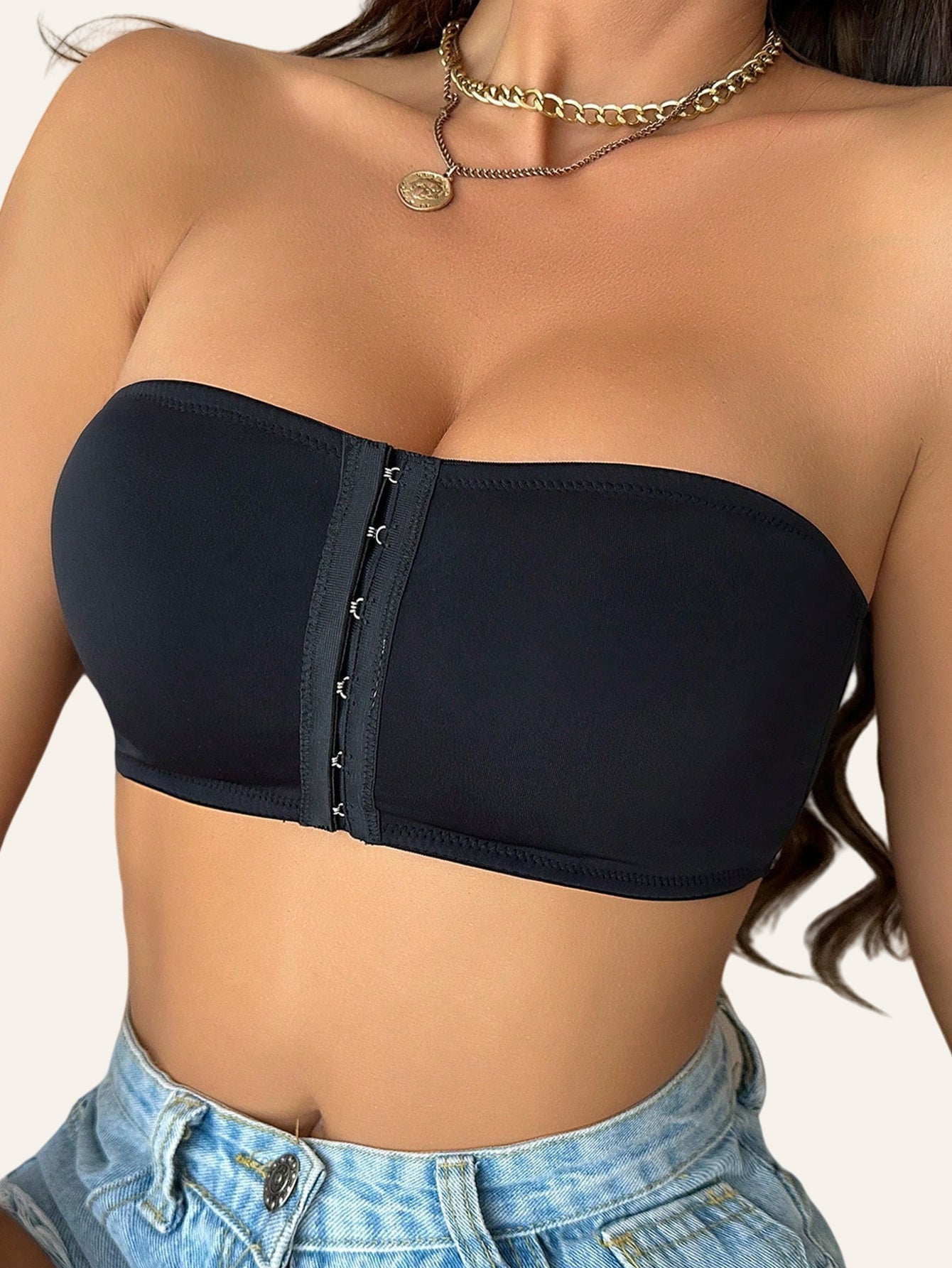 BH utan axelband – sömlös dam-bh med framknäppning