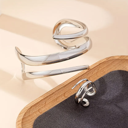 Geometriskt Set™ – Armband och Ring i Vintage Stil