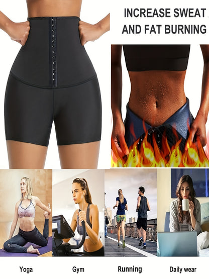 Svett Shorts™ – Tights med Magkontroll, Svarta för Träning