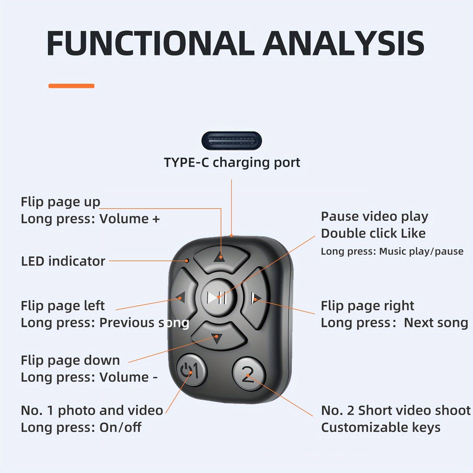 Smart Ringkontroll – För Selfies, Video & Bläddring