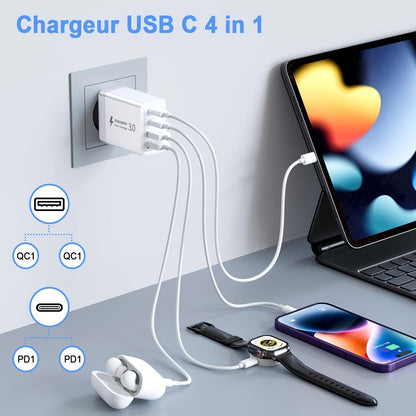 USB-C Snabbladdare – Dubbelport Laddare för iPhone & Android