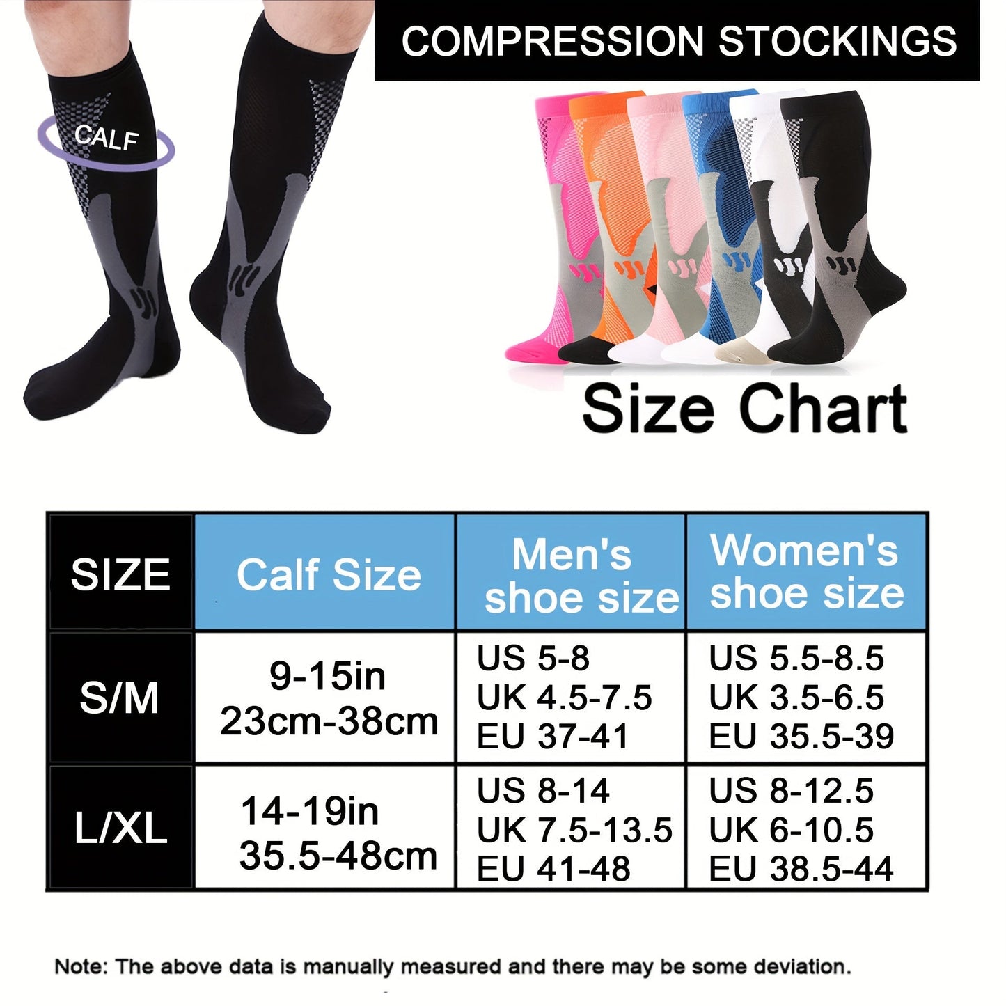 Compression Set™ – 3-pakkaus urheilusukkia miehille ja naisille
