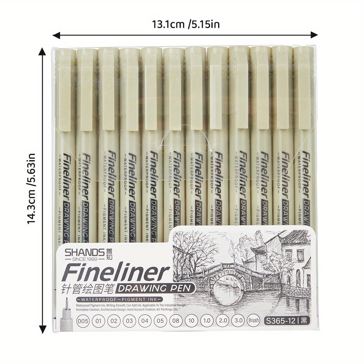 PrecisionArt™ – Fineliner-setti mustalla musteella