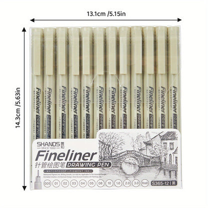PrecisionArt™ – Fineliner-setti mustalla musteella