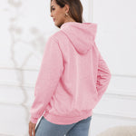 Fleecefodrad hoodie dam – grå med huva & magficka