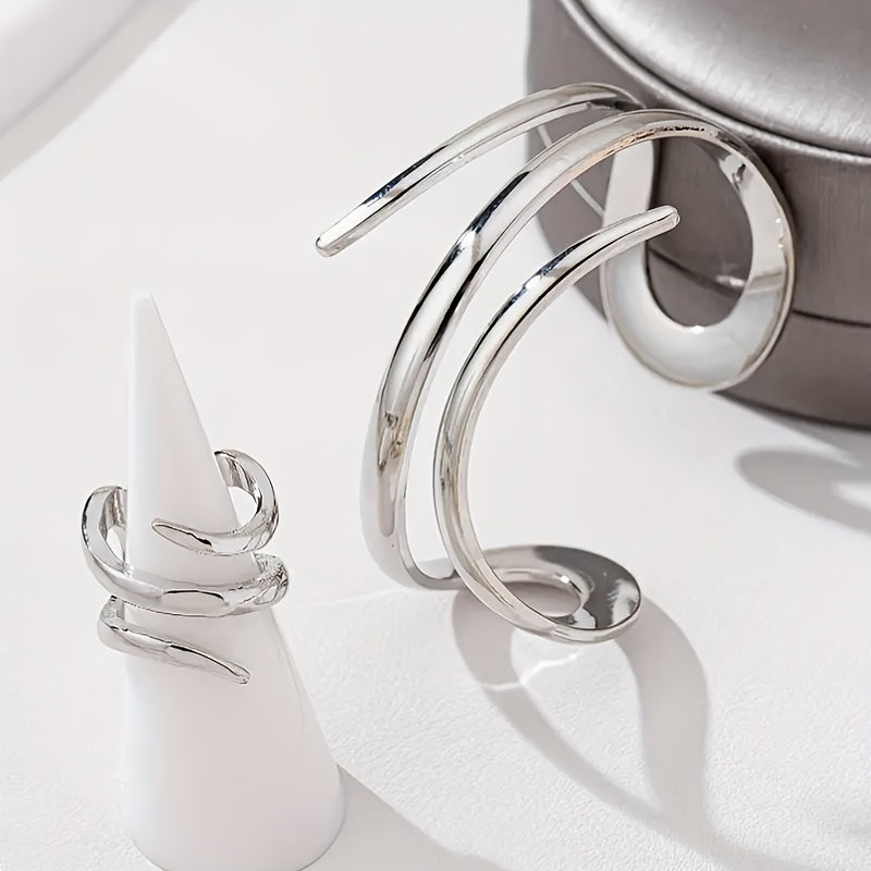 Geometriskt Set™ – Armband och Ring i Vintage Stil