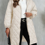 Quiltad jacka dam – elegant lila med huva & dragkedja