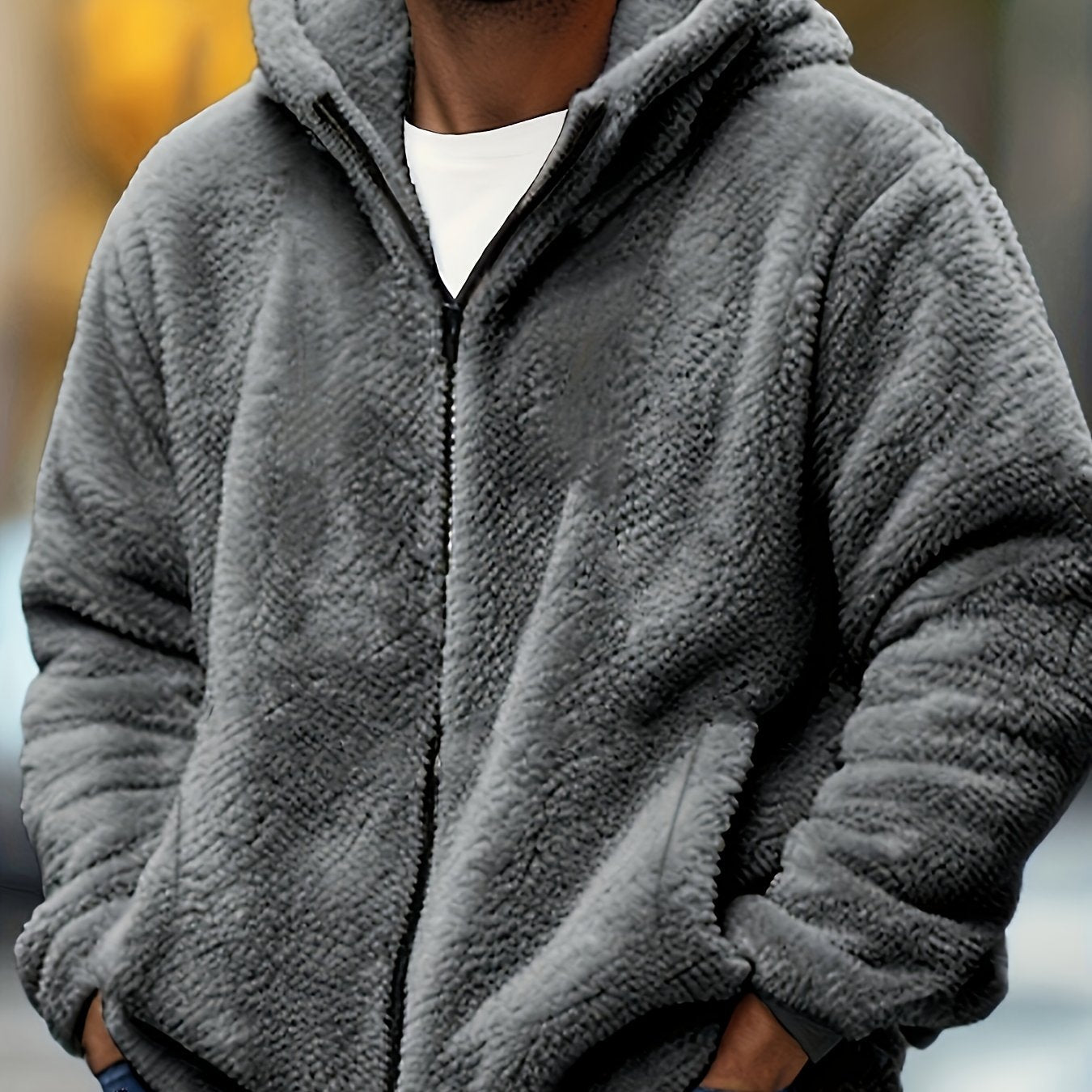 Herrjacka hoodie – fleecefodrad varm höst/vinter