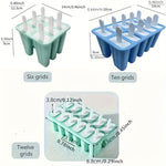 12-Formars Silikonglassform med Återanvändbara Pinne och Rengöringsborste