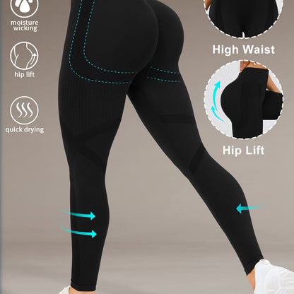 Höga Träningstights med Push-Up Effekt – Perfekta för Gym & Yoga