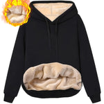 Fleecefodrad hoodie dam – grå med huva & magficka