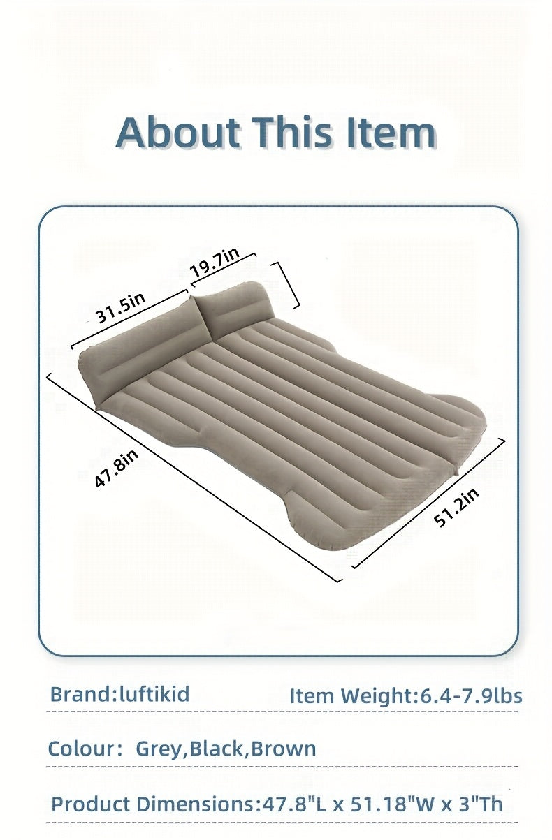 Uppblåsbar Bilmadrass – Resesäng med Kuddar för Camping & Bil