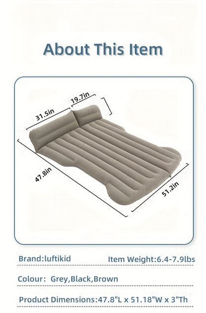 Uppblåsbar Bilmadrass – Resesäng med Kuddar för Camping & Bil