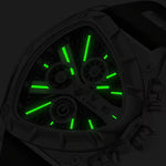 Klocka Tobias (herrklocka i guldfärg med kronograf & svart silikonarmband)