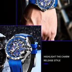 Klocka Patrik (automatisk herrklocka med håldesign & silikonarmband)