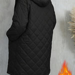 Quiltad jacka dam – elegant lila med huva & dragkedja