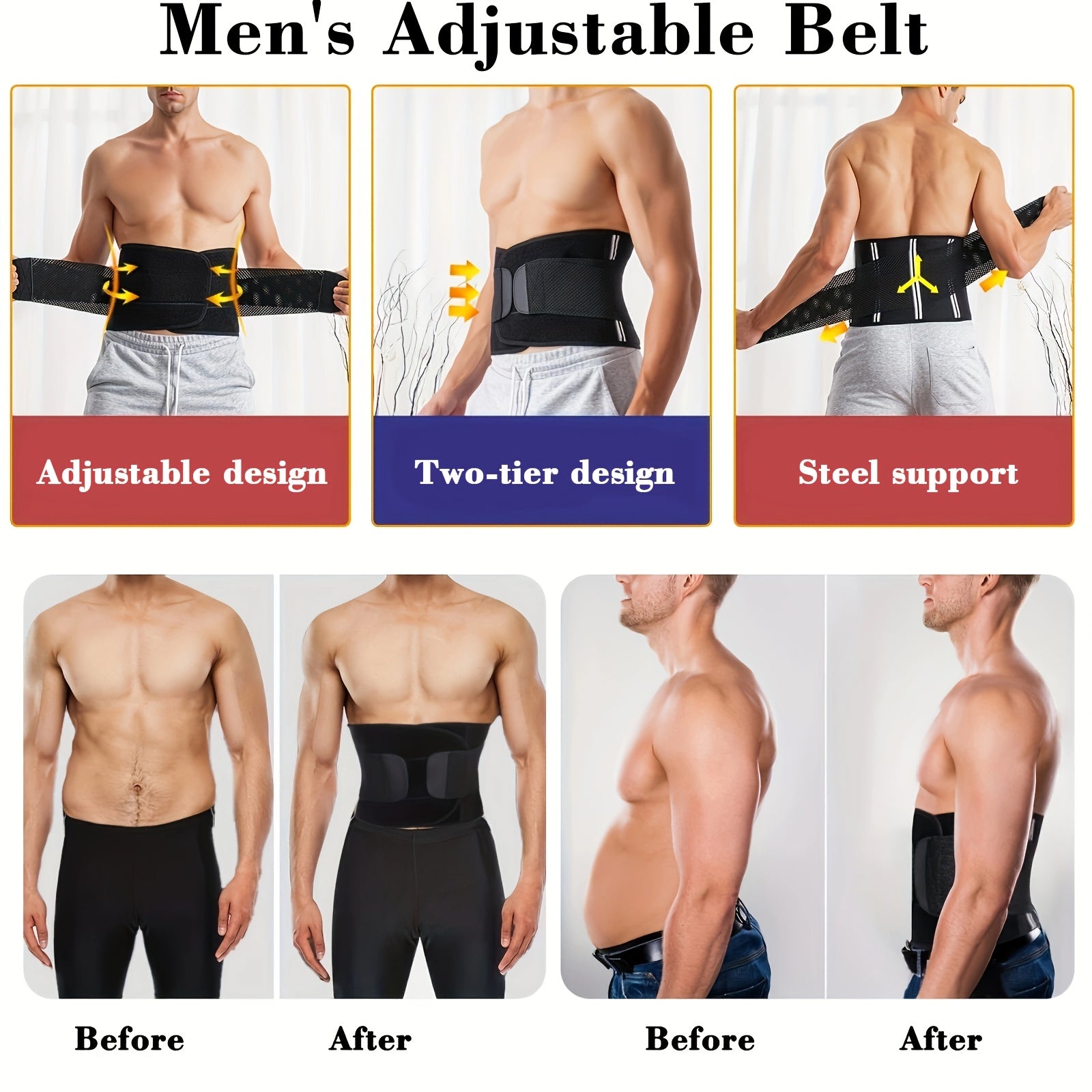 TräningsBälte™ – Mag- och Svettabsorberande Bälte för Män