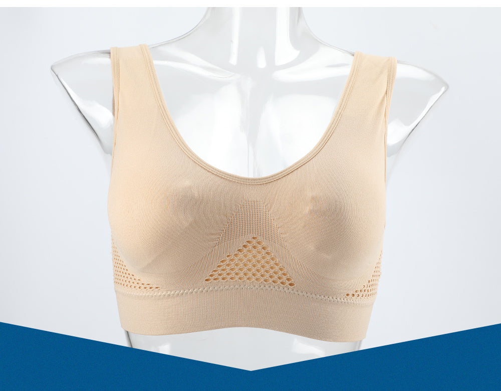 Sömlös sport-bh plus size – andningsbar med push-up & uttagbara inlägg