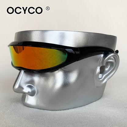 Futuristiska sci-fi glasögon – unisex med spegellinser & bred ram