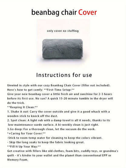 Mjuk och Mysig Soffpåse, Fodral utan Fyllning