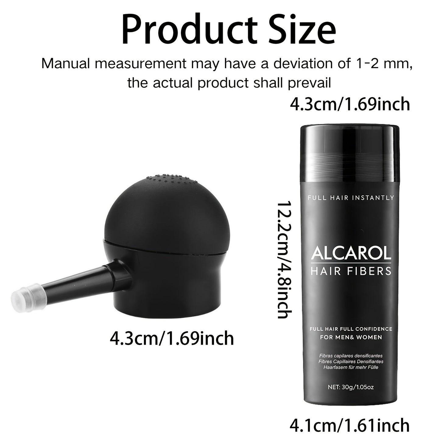 Hiusten paksuuntumiseen tarkoitettu kuitujauhe