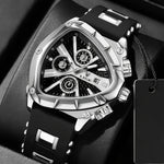 Klocka Tobias (herrklocka i guldfärg med kronograf & svart silikonarmband)