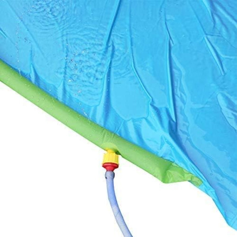 Kjempestor oppblåsbar vannsklie – blå, utendørs