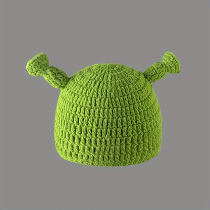 Sammakkopipo, vihreä virkattu talvipipo, unisex