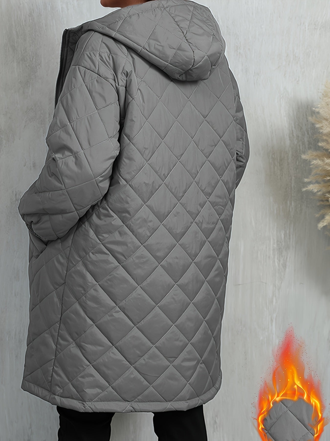 Quiltad jacka dam – elegant lila med huva & dragkedja