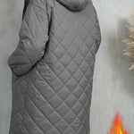 Quiltad jacka dam – elegant lila med huva & dragkedja