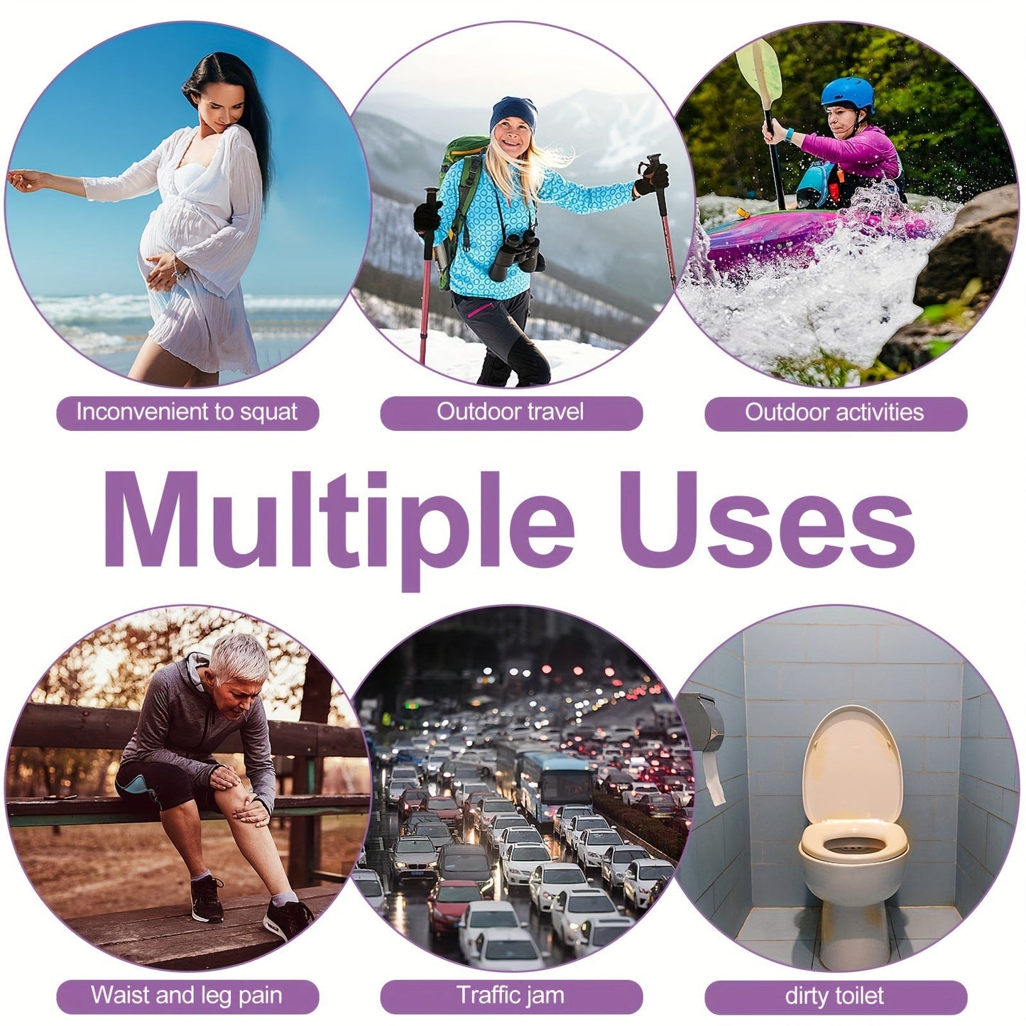 Portabel Silikonurinbehållare för Kvinnor – Hopfällbar