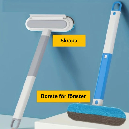 GlansBorsten™ – Professionell 2-i-1 Fönsterputs & Pälsborttagare med Skrapa och Rengöringsborste