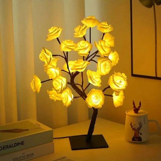 Ros-träd lampa – blomlampa för sovrum & festdekoration