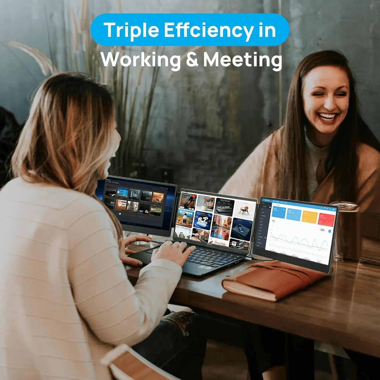 Portable Dubbel Laptop Skärm