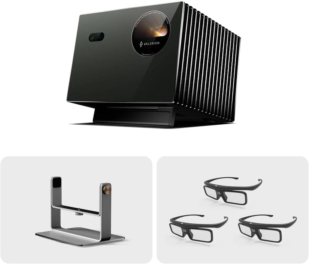 VisionMaster Pro2 – 4K laserprojektor med stativ & 3D-glasögon