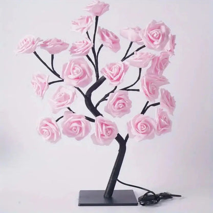 Ros-träd lampa – blomlampa för sovrum & festdekoration