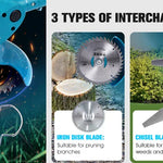 Trådlös & Hopfällbar Grästrimmer 36V – Justerbar Höjd, Hjul & 3 Bladtyper