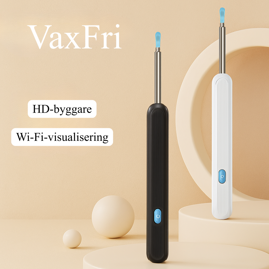 WaxFri Öronvaxrensare med kamera och LED-belysning för säker borttagning av öronvax