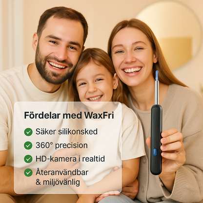 WaxFri™ – Visuell öronrengörare med kamera och LED-belysning för säker borttagning av öronvax
