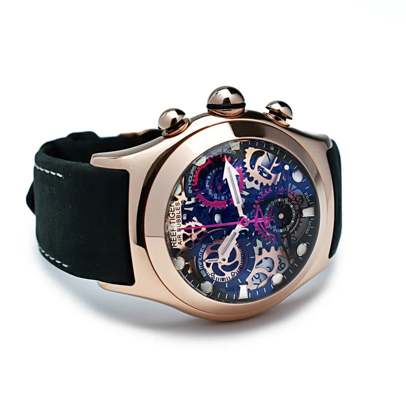 Herrklocka kronograf sport skeleton