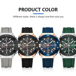 Emil-klokke (sporty herreklokke med seks visere, kalender og silikonrem)