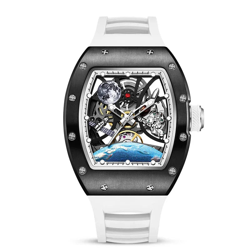 Astronaut Kolfiber Klocka – Automatisk Tourbillon Herrklocka